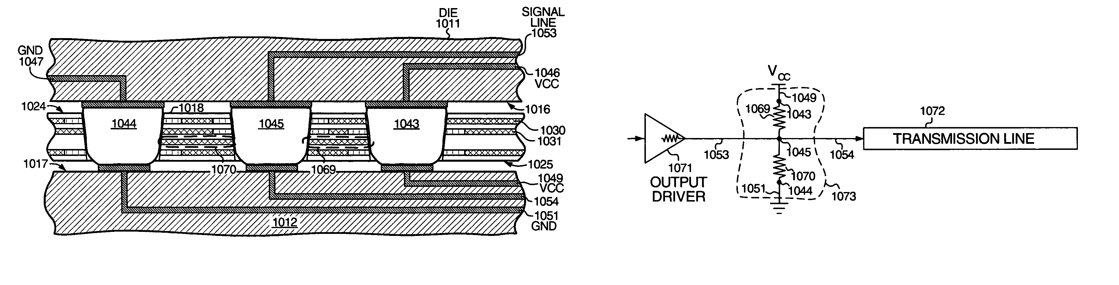 Interposer for impedance matching