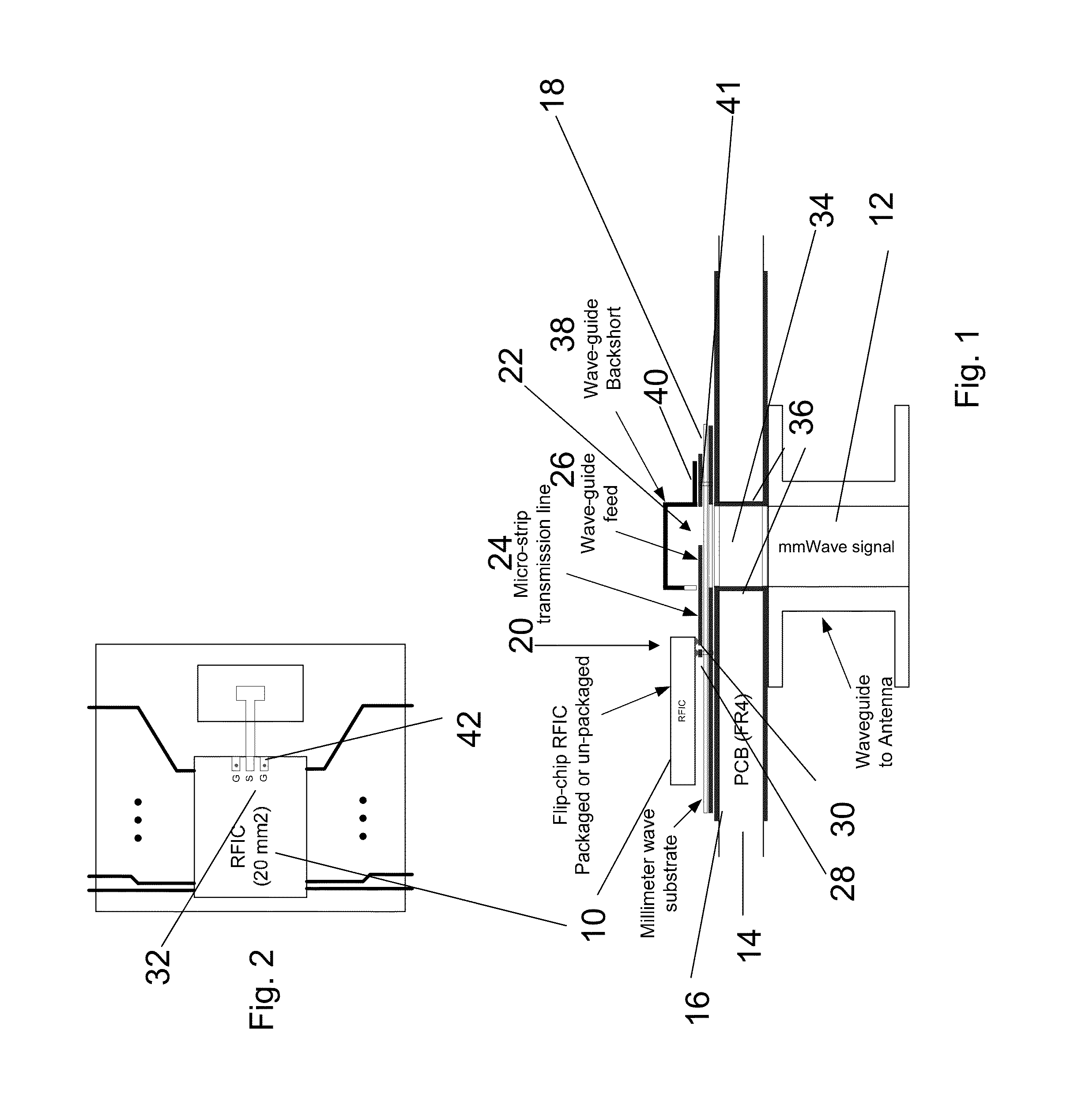 Interfacing between an integrated circuit and a waveguide through a cavity located in a soft laminate