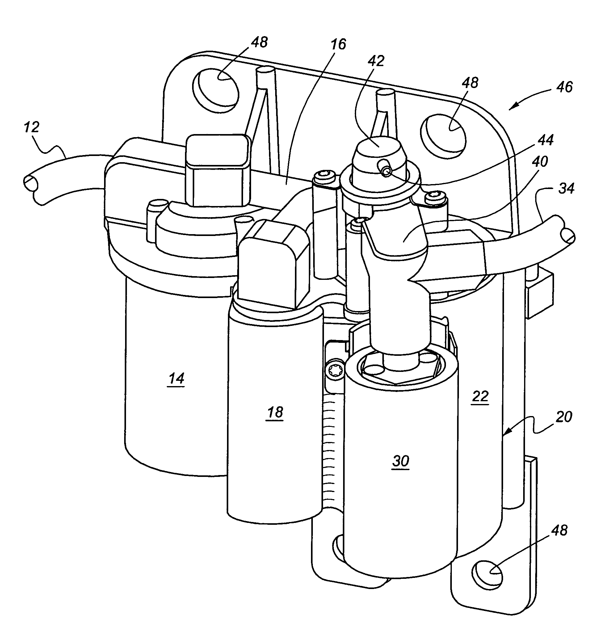 Marine vapor separator with bypass line