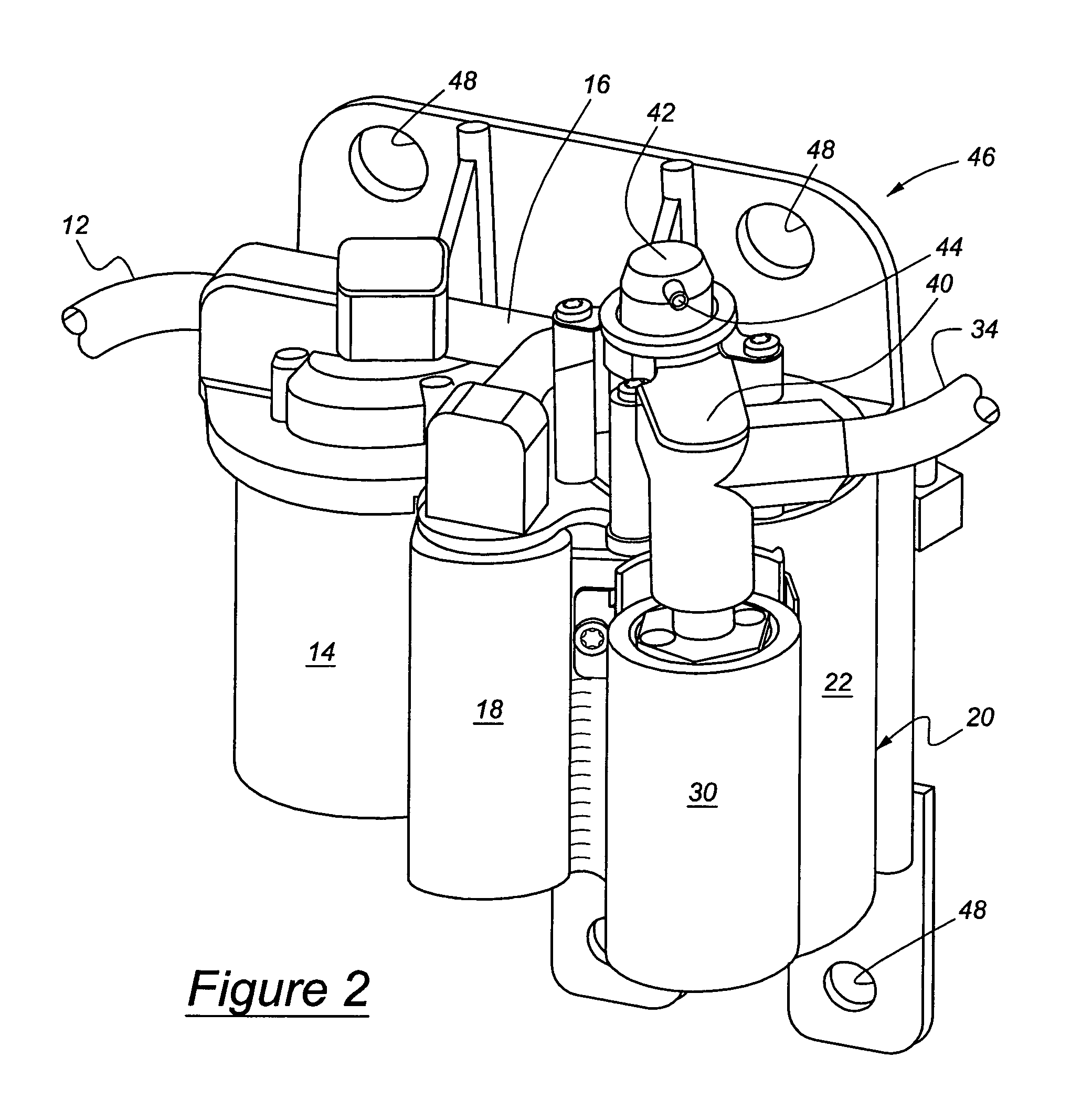 Marine vapor separator with bypass line