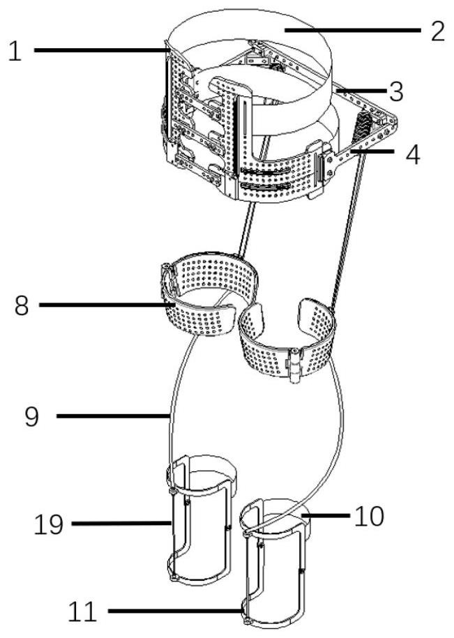 Passive exoskeleton device based on energy cross-joint transfer