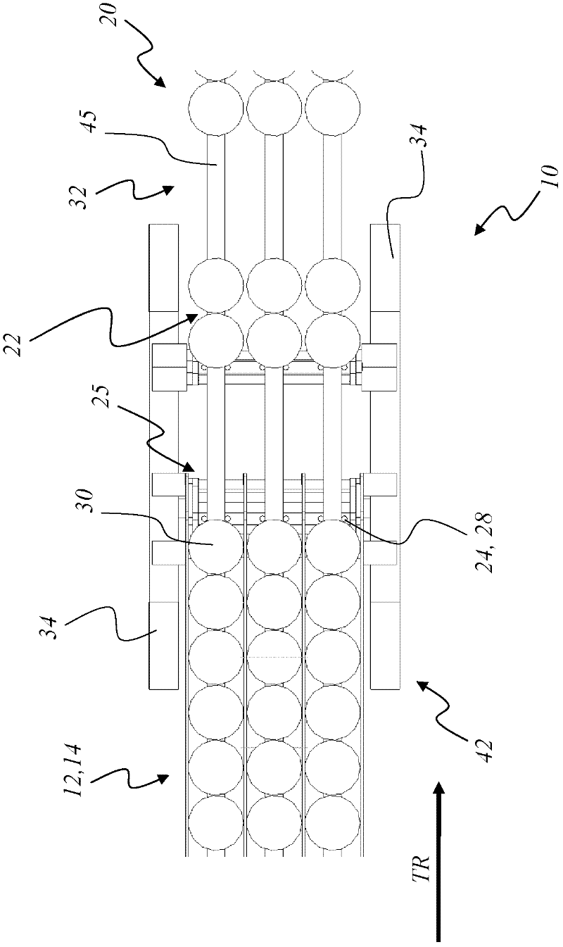 Device and method for grouping bulk material