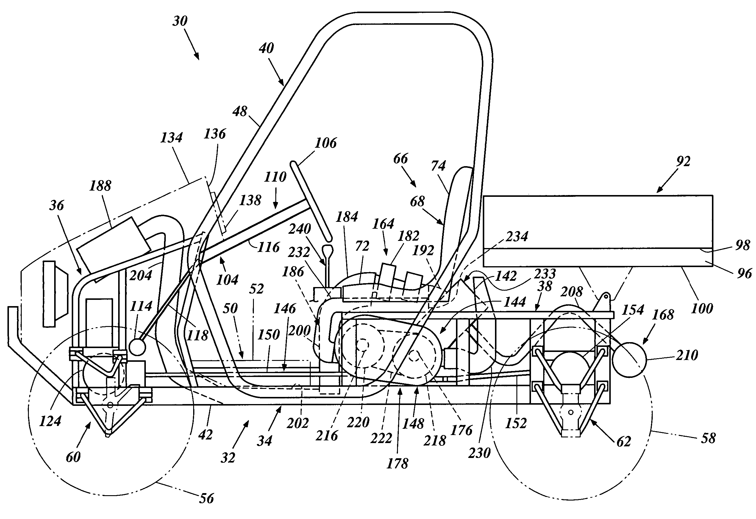 Steering system for off-road vehicle