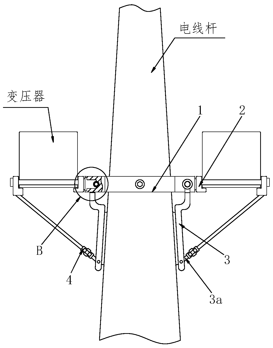 Installation, arrangement and construction method for distribution engineering transformer