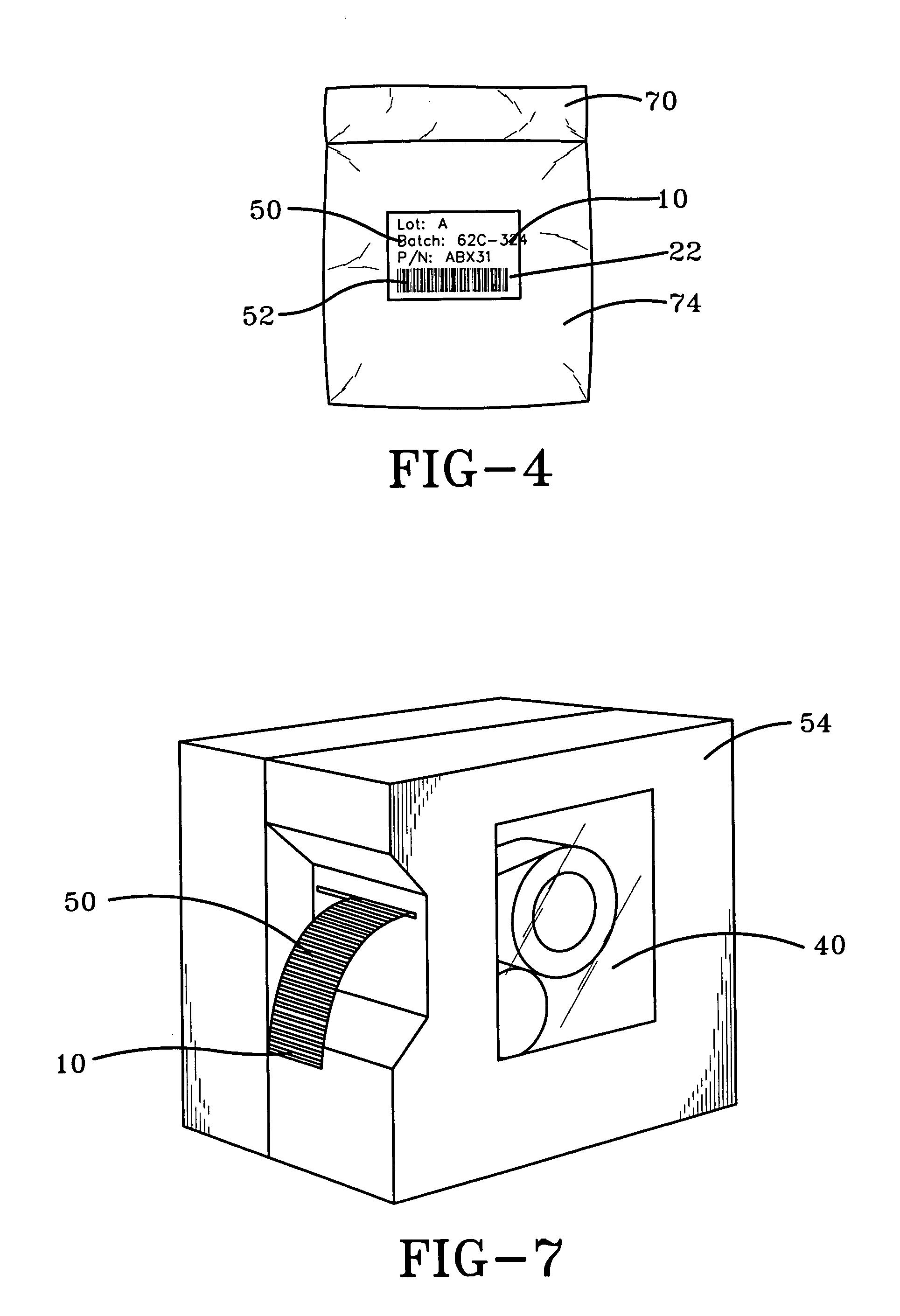 Method of labeling rubber component bags