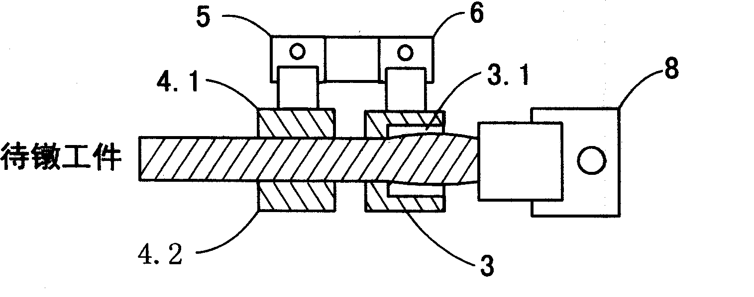 Machine for processing and squeezing pumping rod with three stations