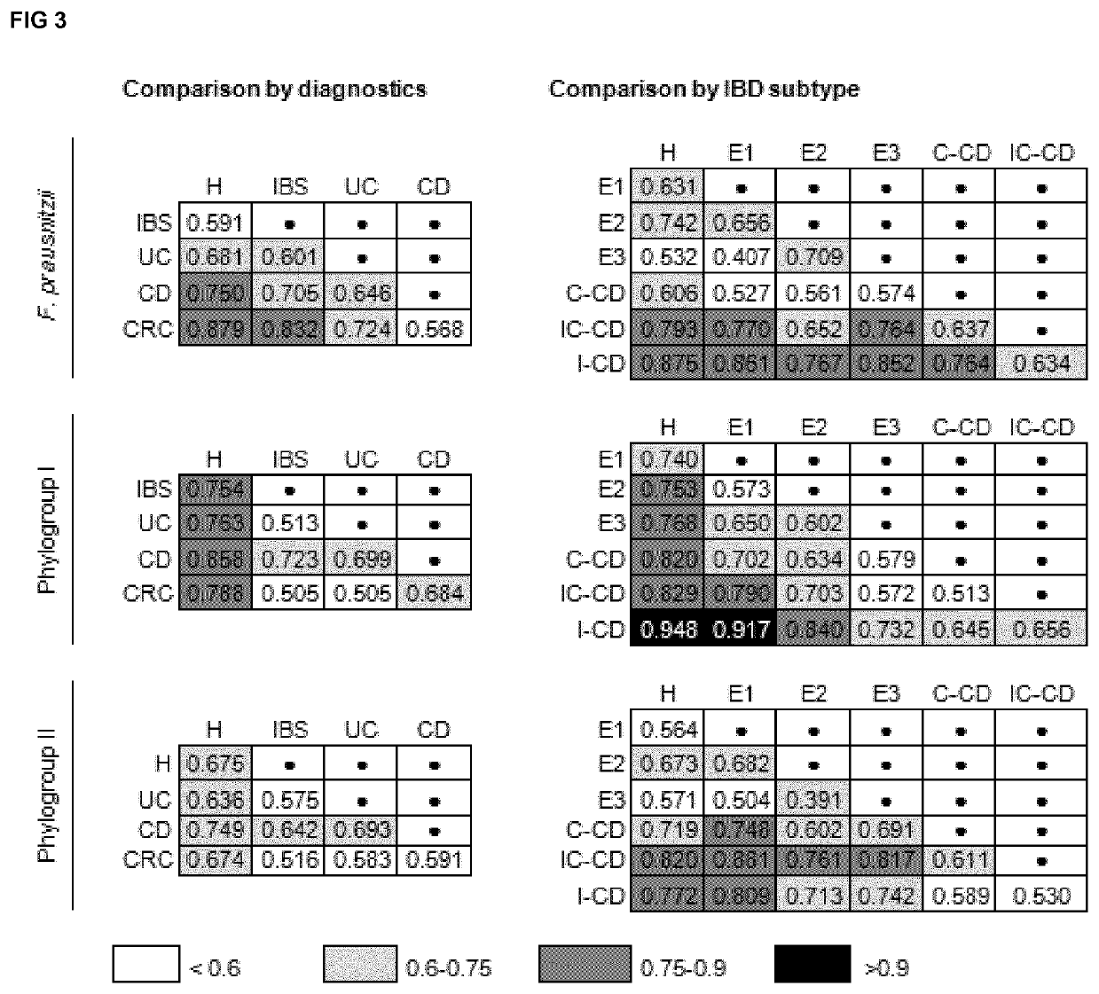 Method for the quantification of <i>Faecalibacterium prausnitzii </i>phylogroup I and/or phylogroup II members and the use thereof as biomarkers