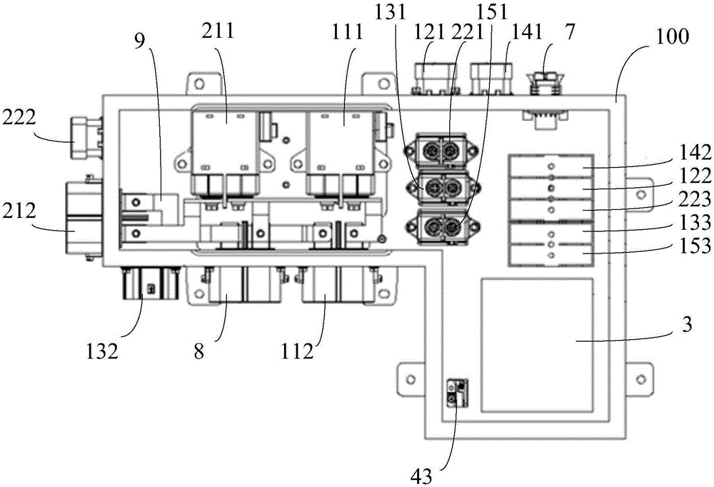 Power distribution box for electric car