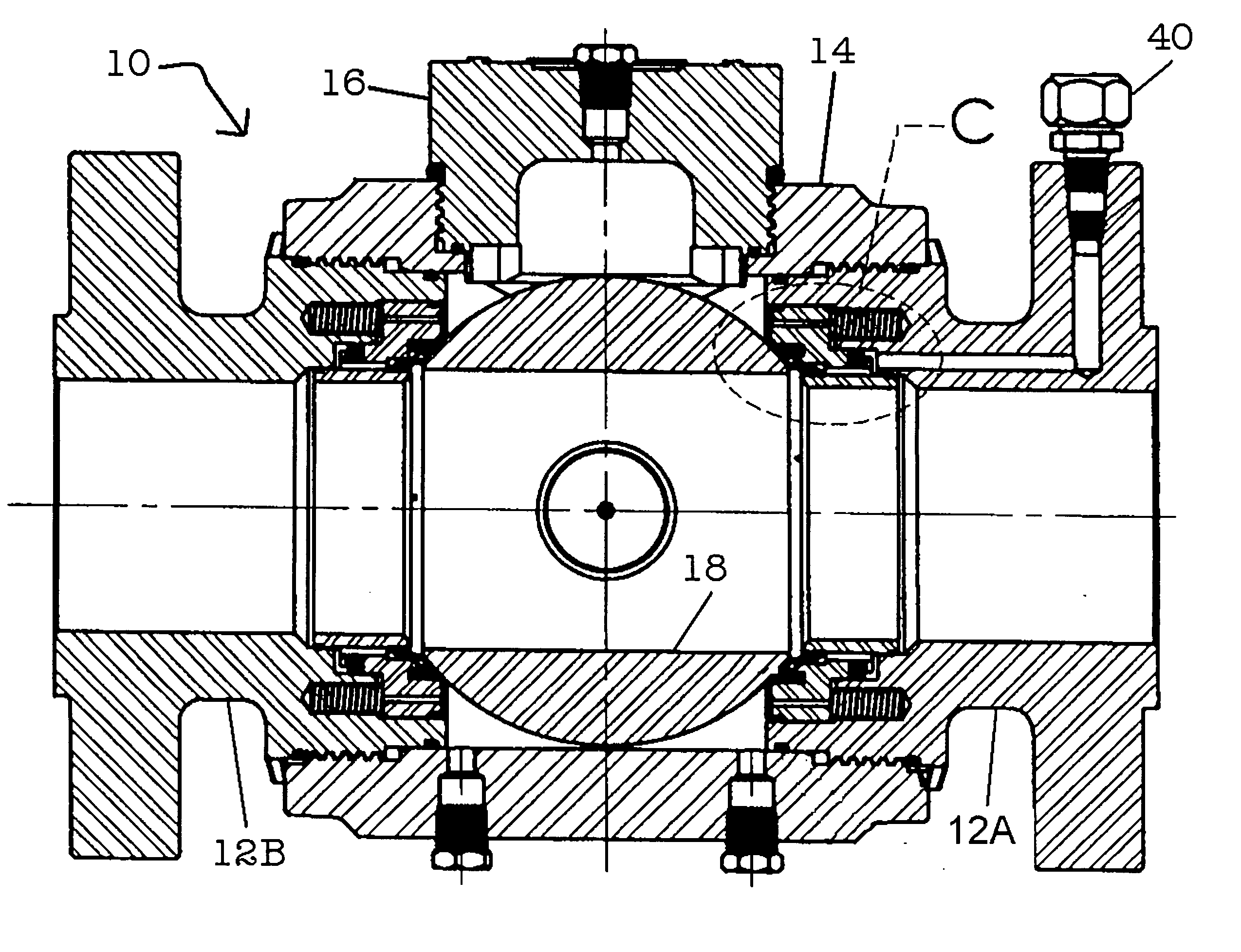 Pigging ball valve