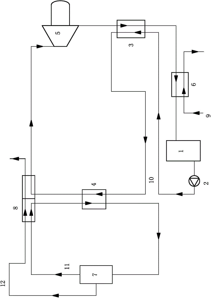 ORC (organic Rankine cycle) system for marine main engine waste heat generation