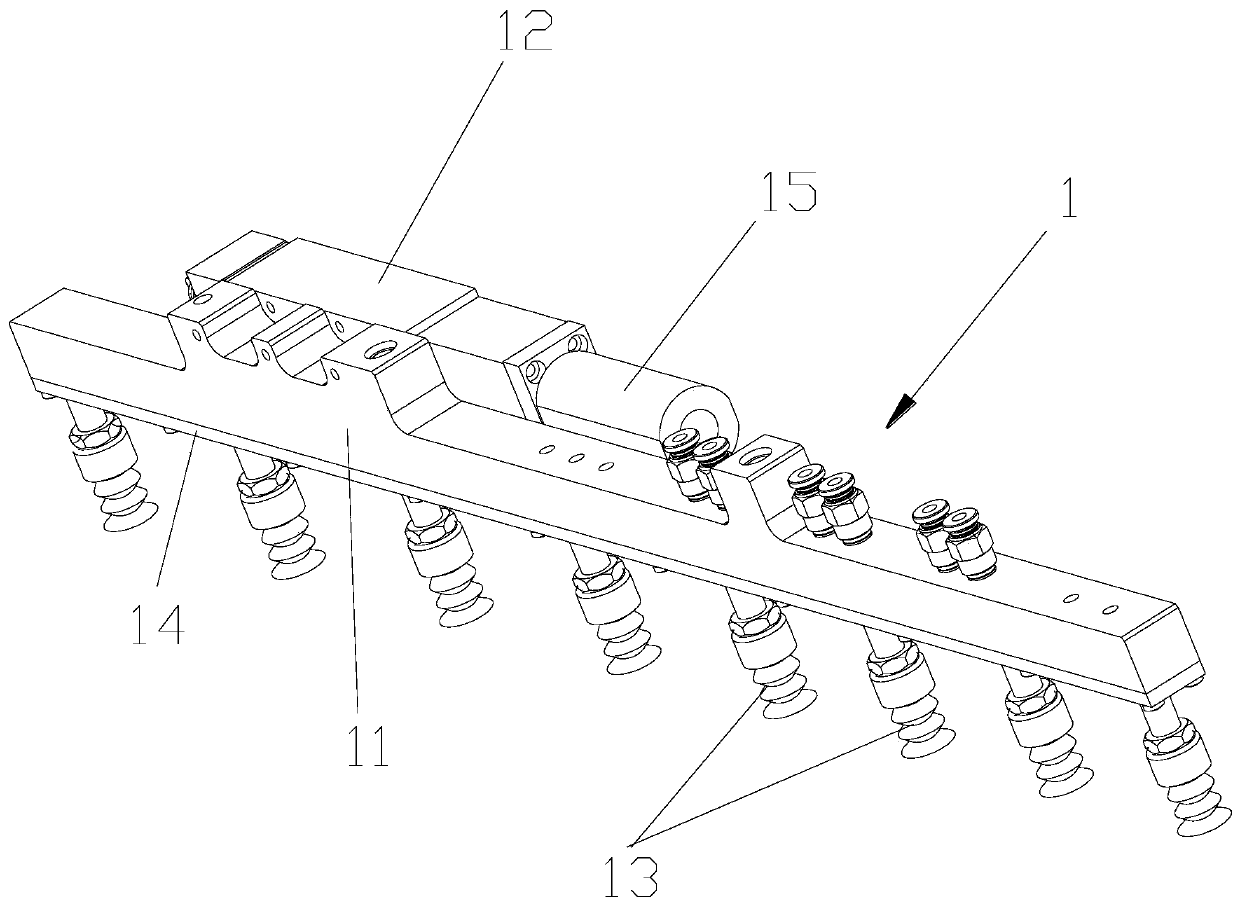 Clamp suction row and transfer clamp of same