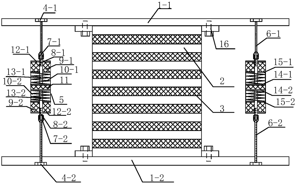 Multi-dimensional vibration isolation and damping device with multi-directional anti-drawing and pre-tightening functions and vibration isolation and damping method thereof