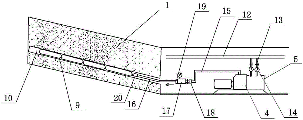 Efficient water injection method and device of hydraulic fracture permeability increase auxiliary coal seam