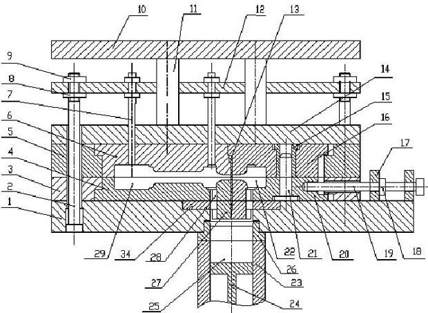 Antigravity squeeze casting device of aluminum alloy connecting rod and manufacture method