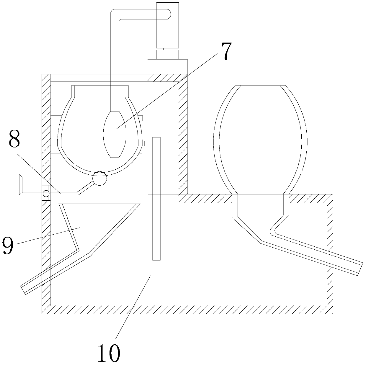 A rare earth metal element mass deflection attraction and magnetic interception separation device