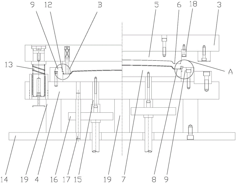 Cover of gas exhaust tube tail gas treatment device and stamping mould of cover