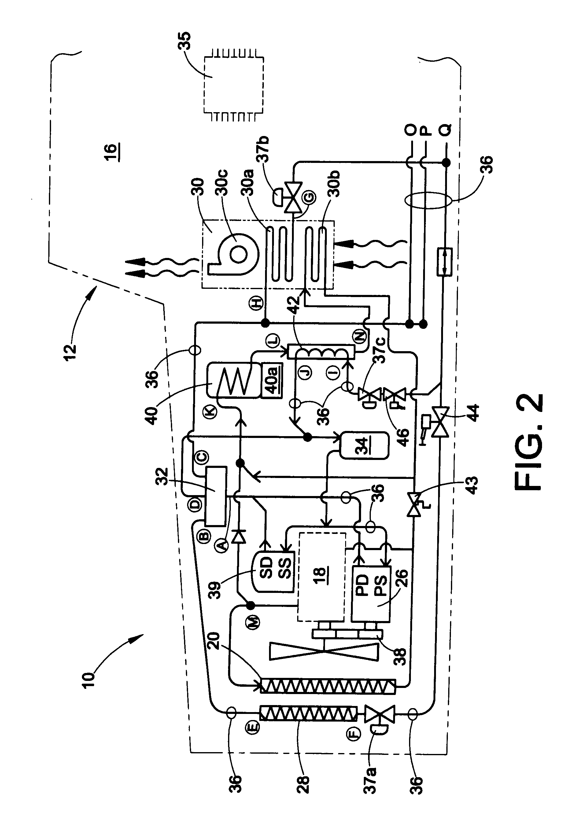 Vehicle cabin heating cooling and ventilation system