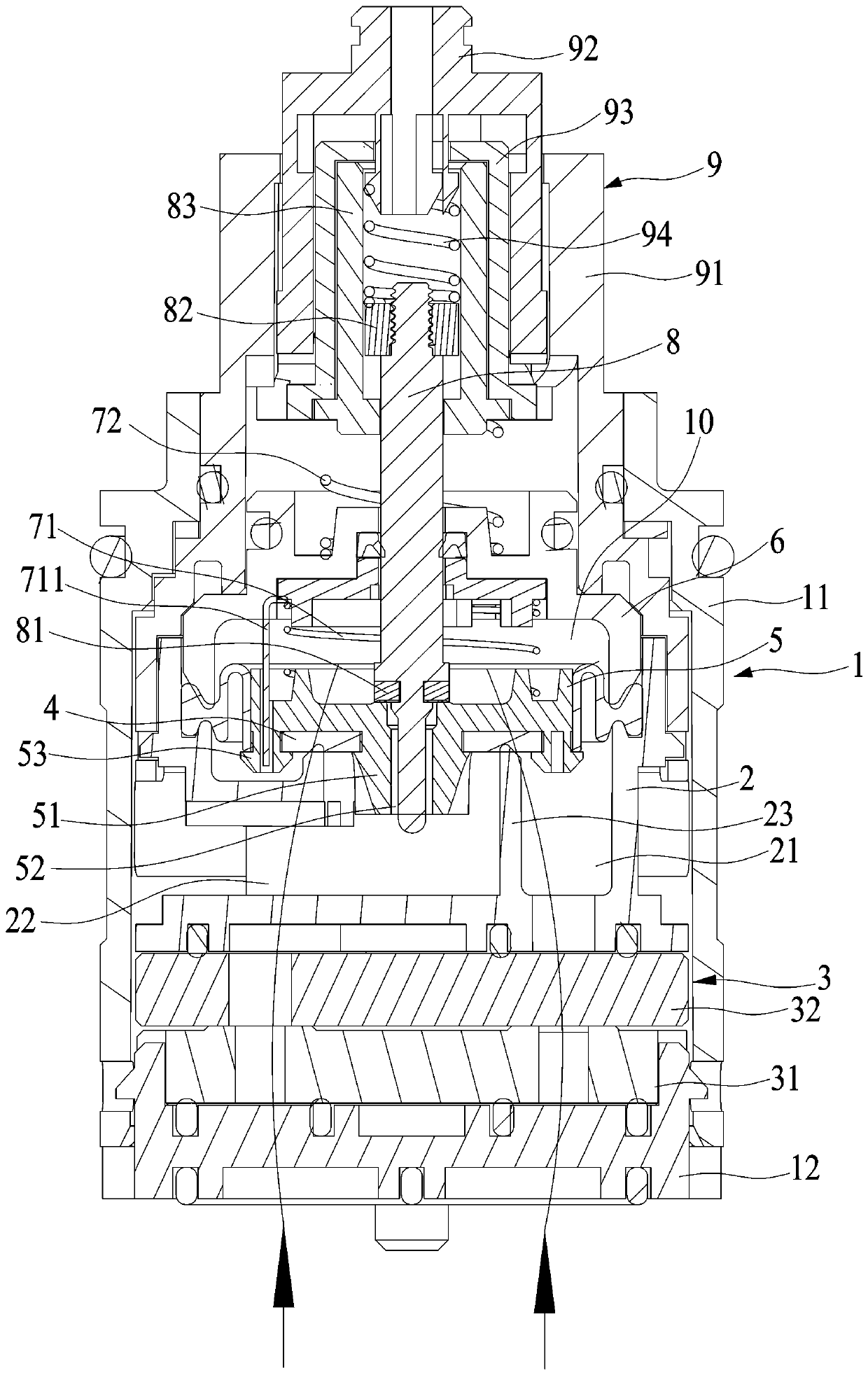 Switch valve with temperature adjusting function