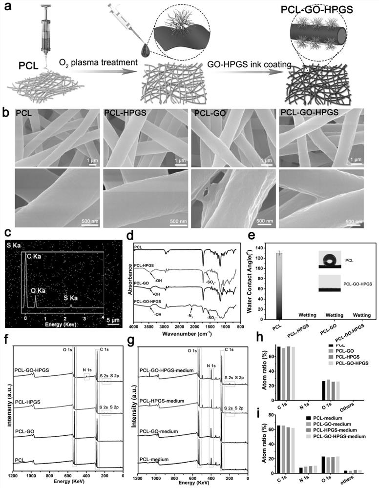 Two-dimensional hyperbranched polyanion nanosheet modified nanofiber scaffold and preparation method and application thereof