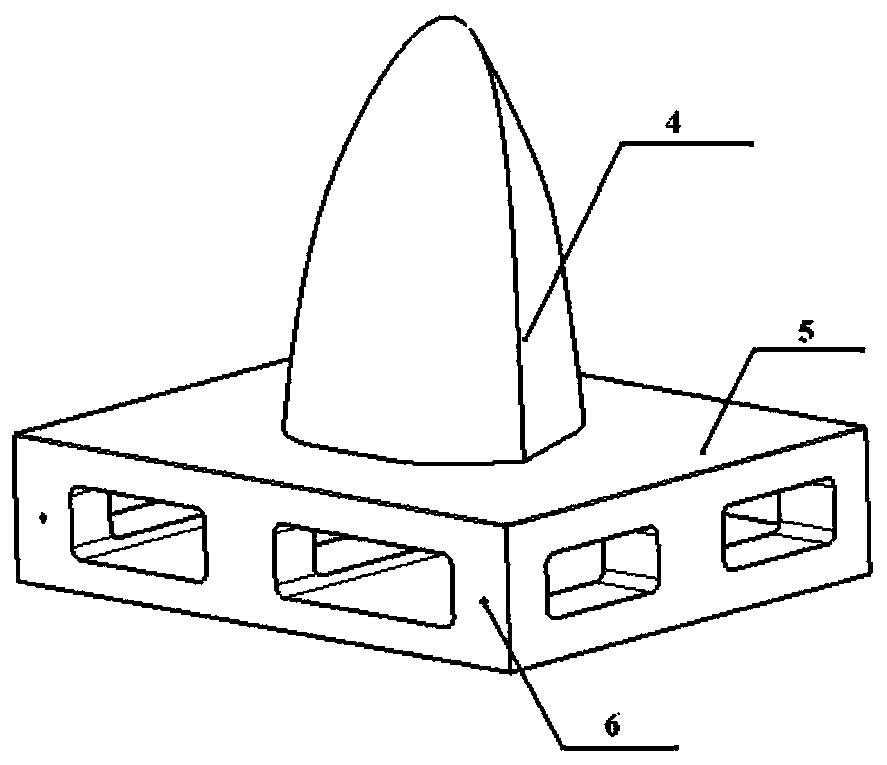 Co-curing manufacturing die and co-curing manufacturing process method for integral bow capof unmanned aerial vehicle