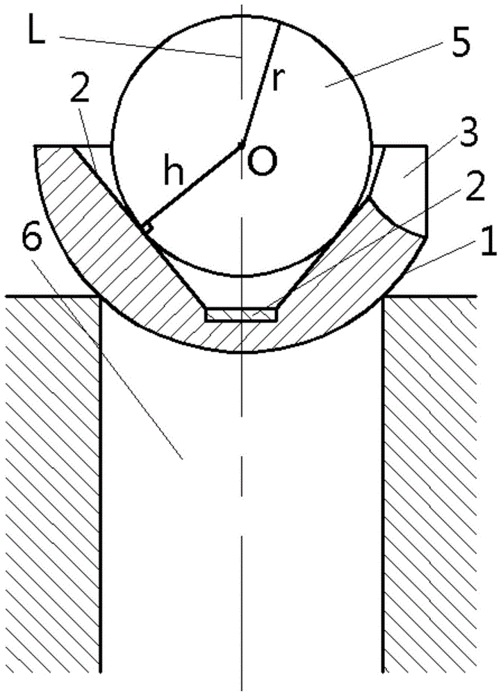 Spherical prism holder for measuring the coordinates of the center of a circular hole