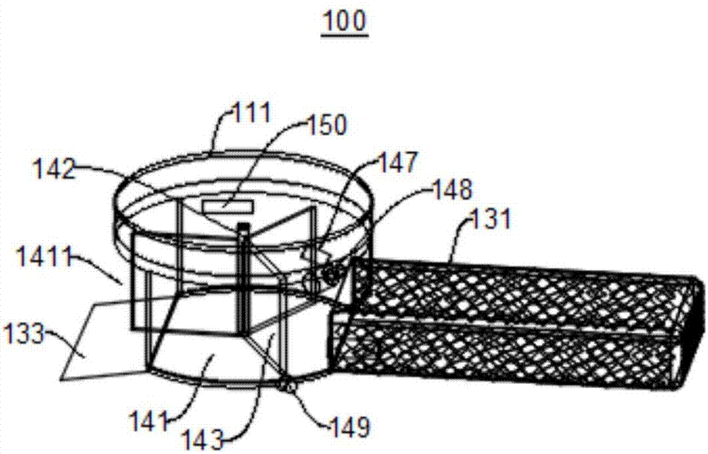 Suspended garbage collecting device