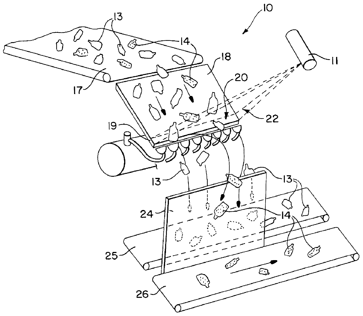 Method and apparatus for sorting materials using electromagnetic sensing