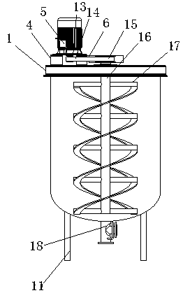 Uniformly-mixing equipment of coating polyester film coating liquid for enhancing UV printing bonding force