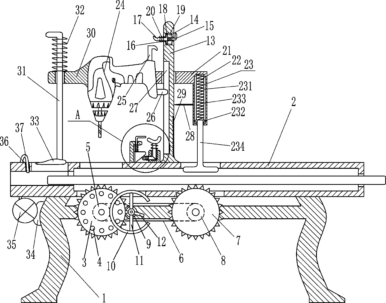 Domestic fixed range grooving device for board