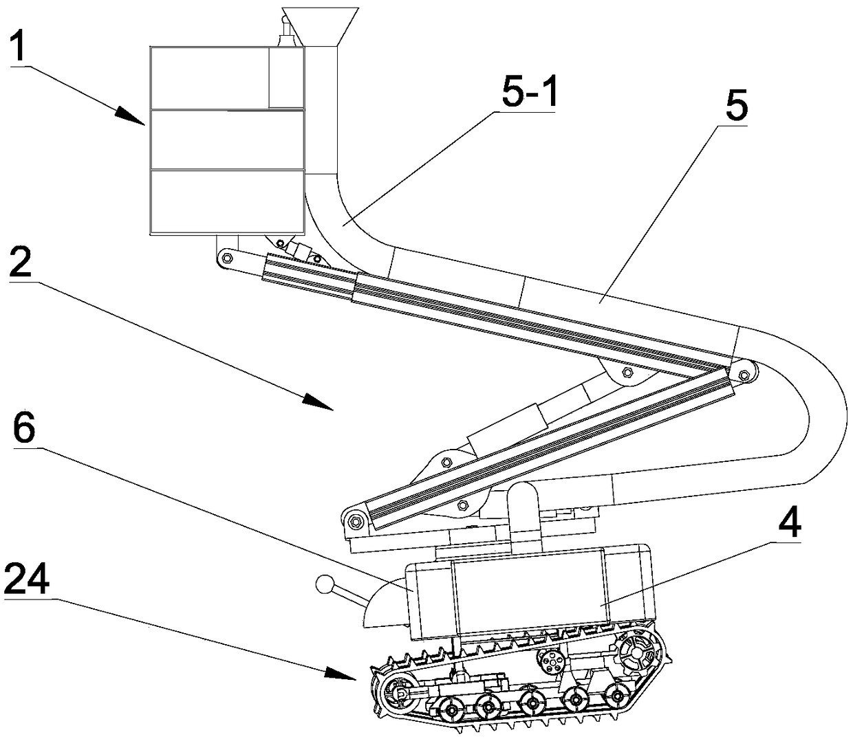 Self-propelled auxiliary fruit picker for mountainous region