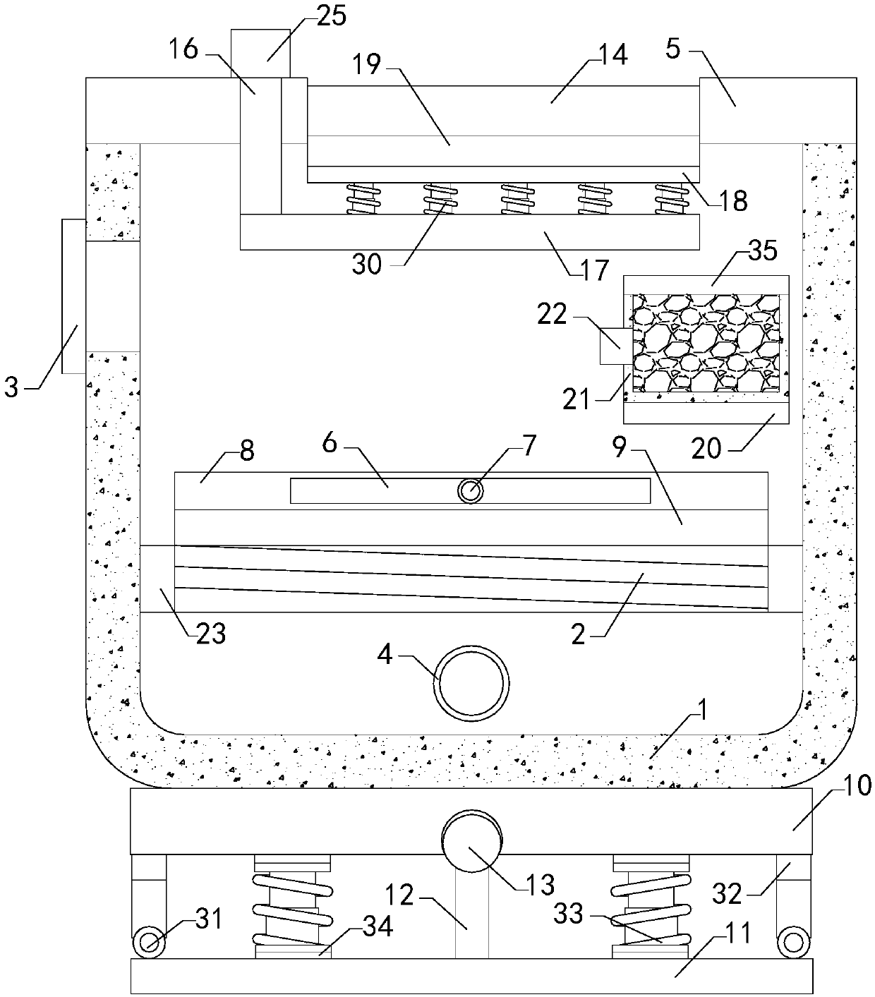 Box-type filter for sewage