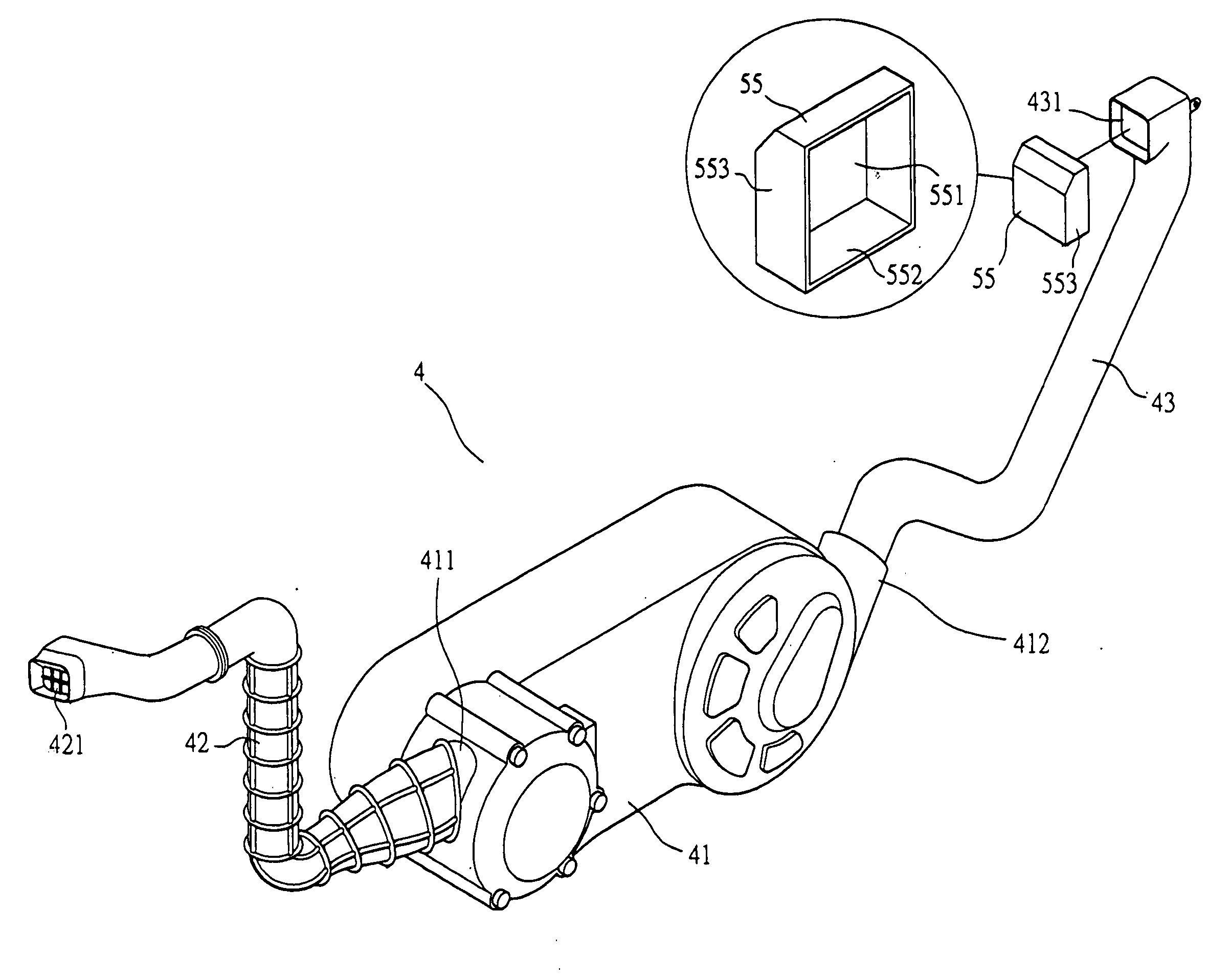 Cooling structure for a continuous variation transmission system of an all-terrain vehicle