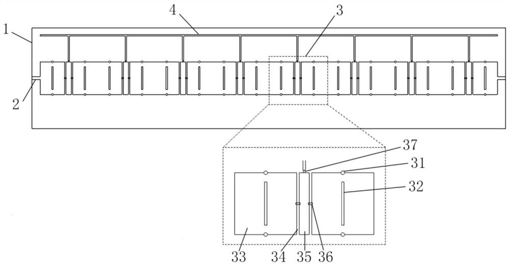 Fixed-frequency beam scanning antenna based on composite right/left hand transmission line and implementation method of fixed-frequency beam scanning antenna