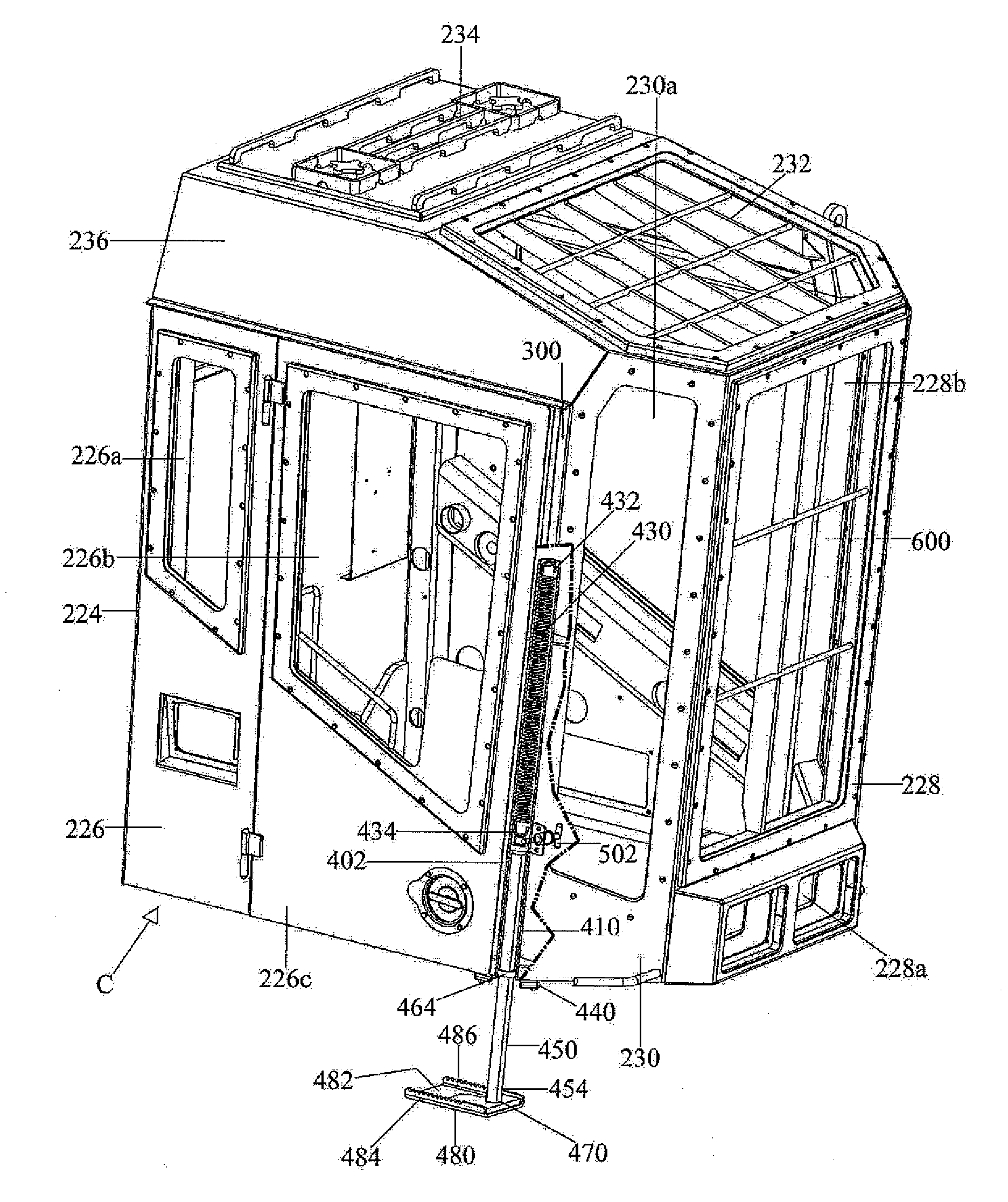 Retractable Step for Cab of Mobile Machine