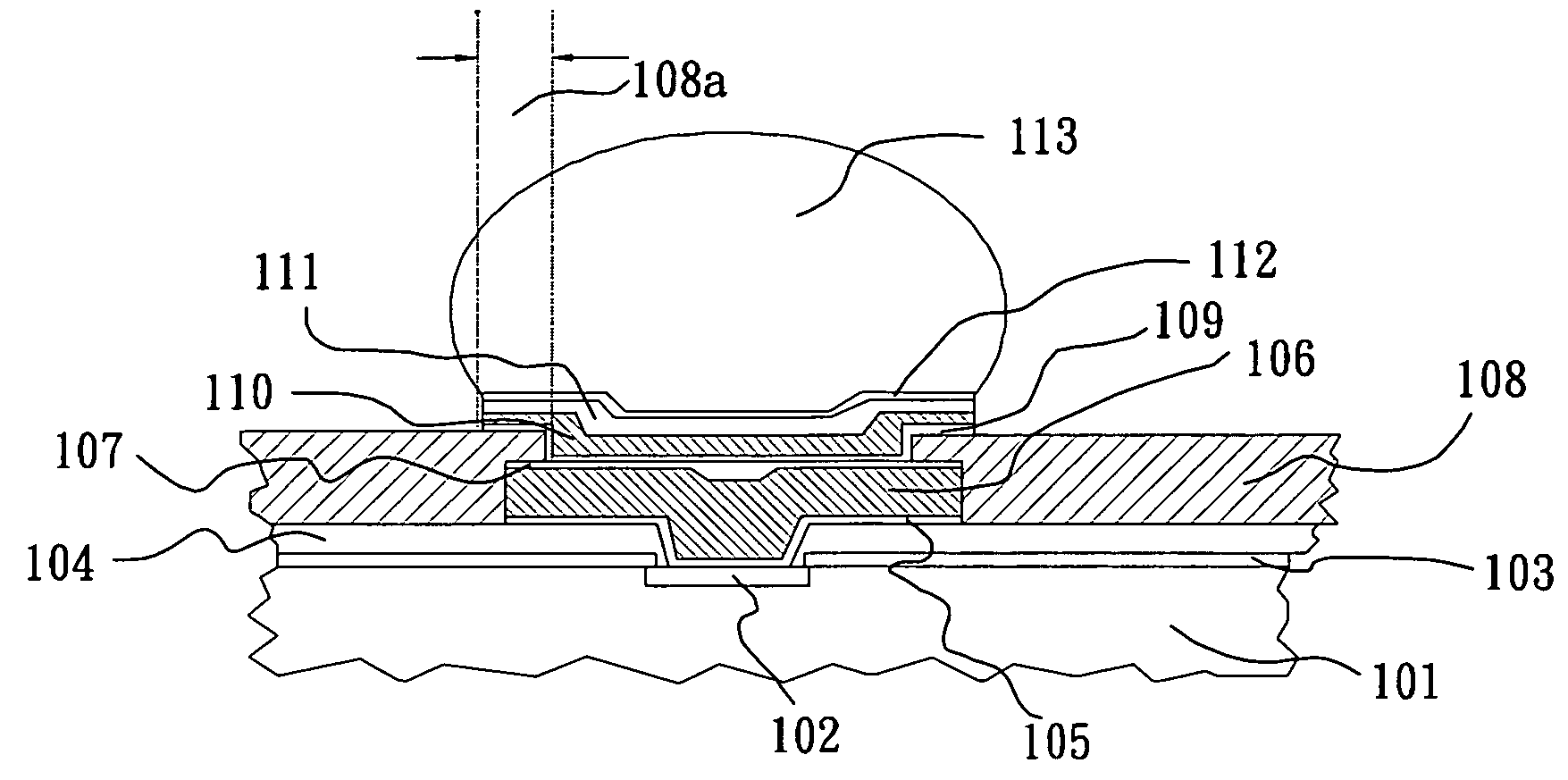 Under bump metallurgy structure of a package and method of making same