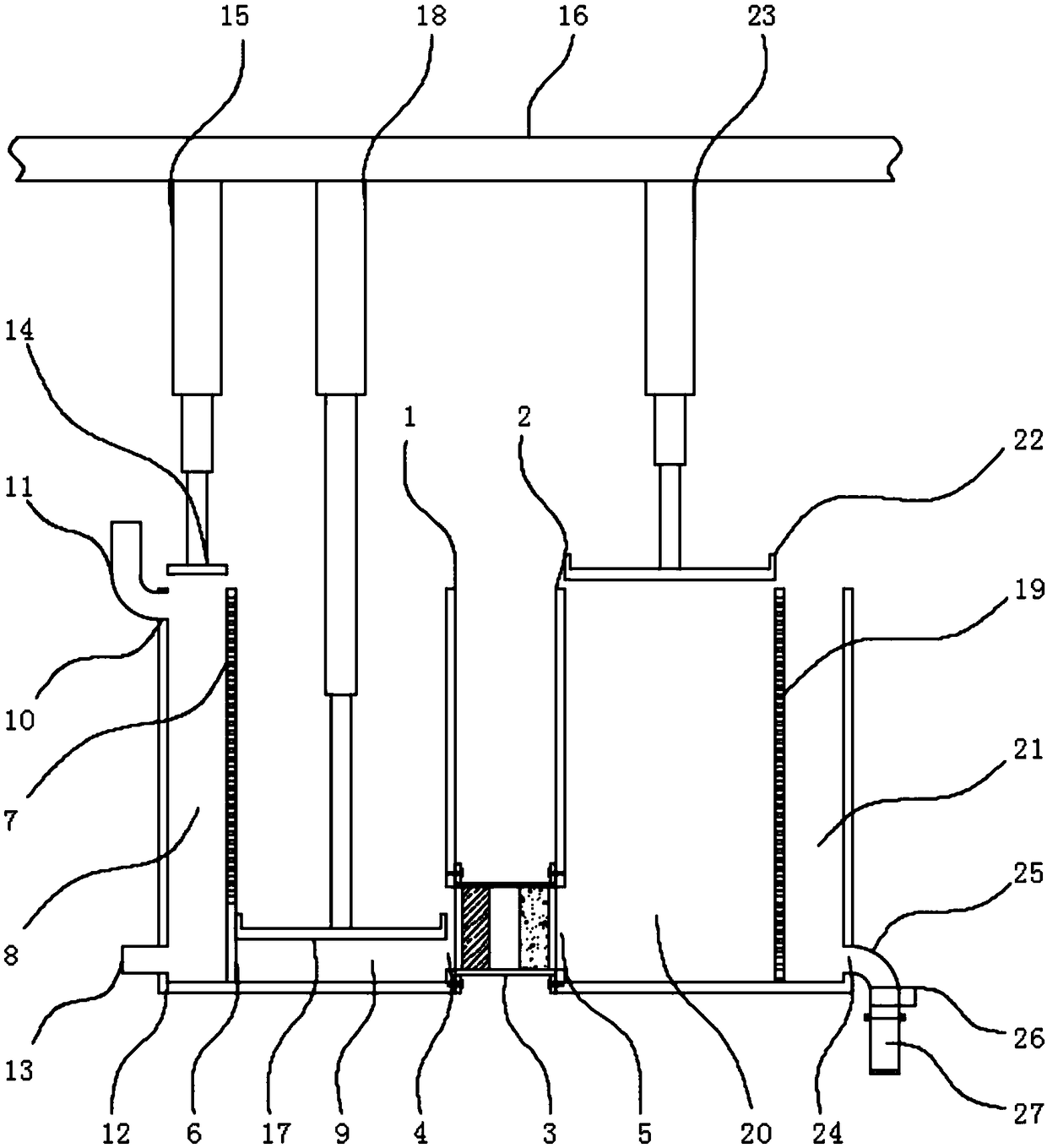 Down feather processing sewage treatment apparatus capable of recovering down feather