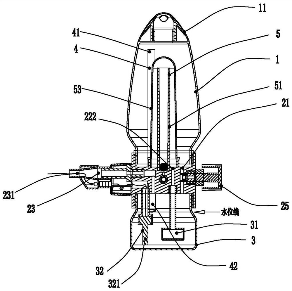 Gas humidification bottle capable of automatically supplementing water