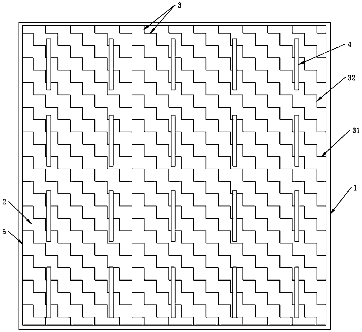 "Z" -shaped pattern slotting structure applicable to thin-sheet PERC battery