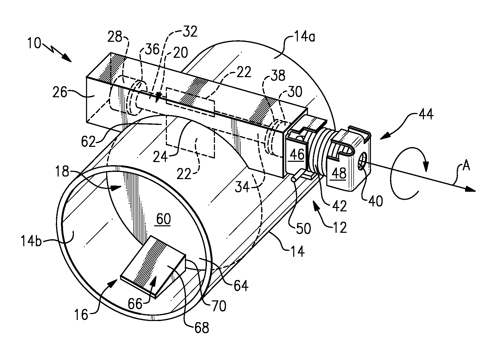 Passive valve with stop pad