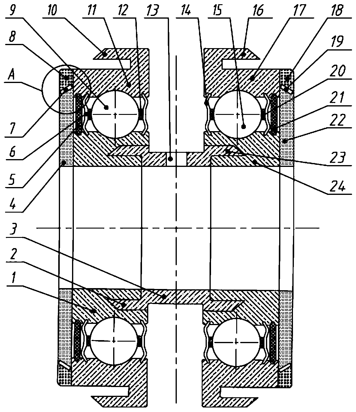 Bearing structure for oil cooling of outer rotor permanent-magnet synchronous motor