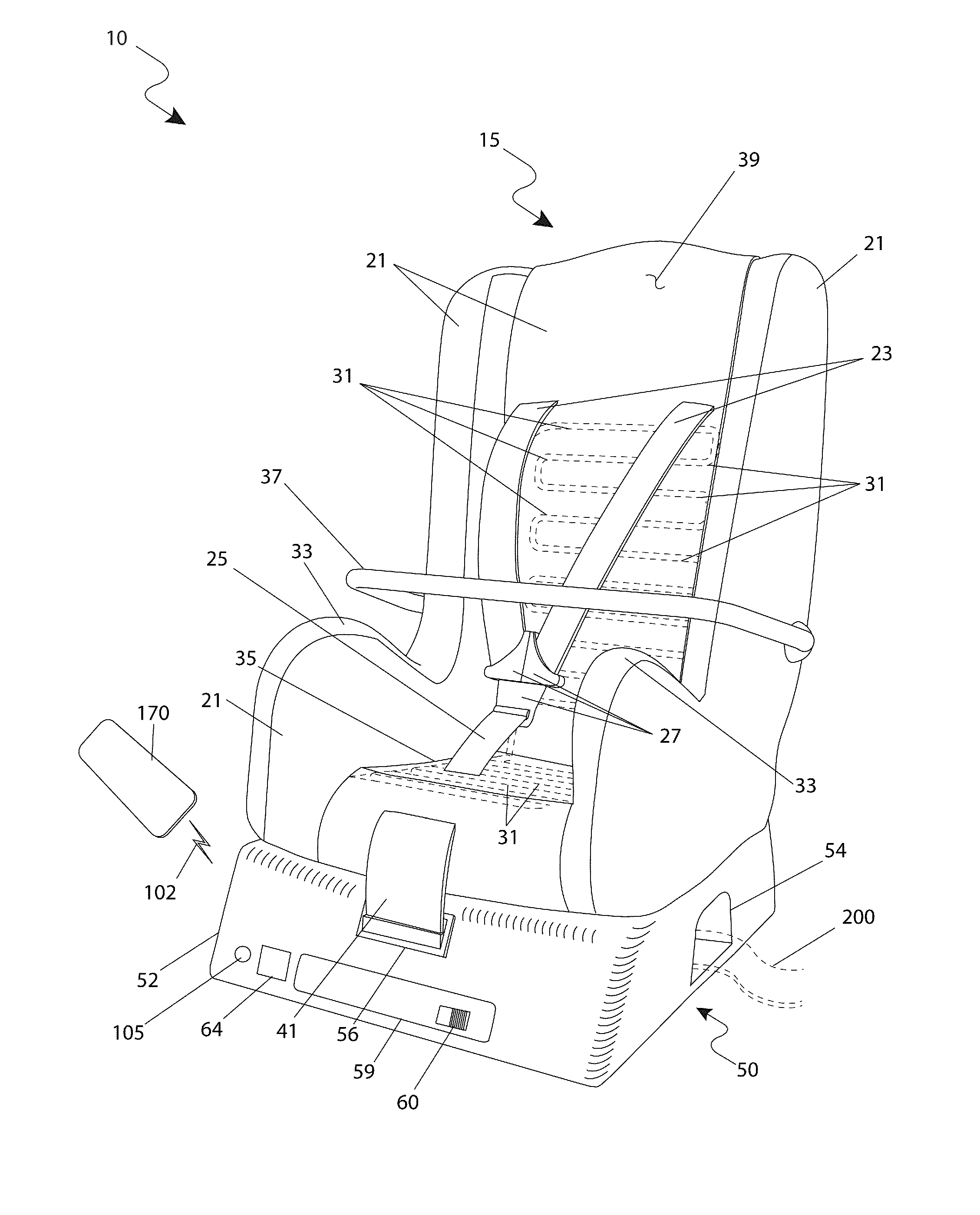 Child car seat with integral heating apparatus