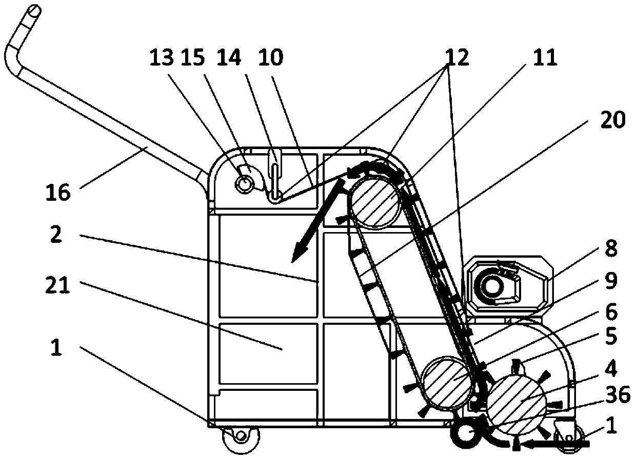 Dual-purpose garbage cleaning machine for small lawn road surface