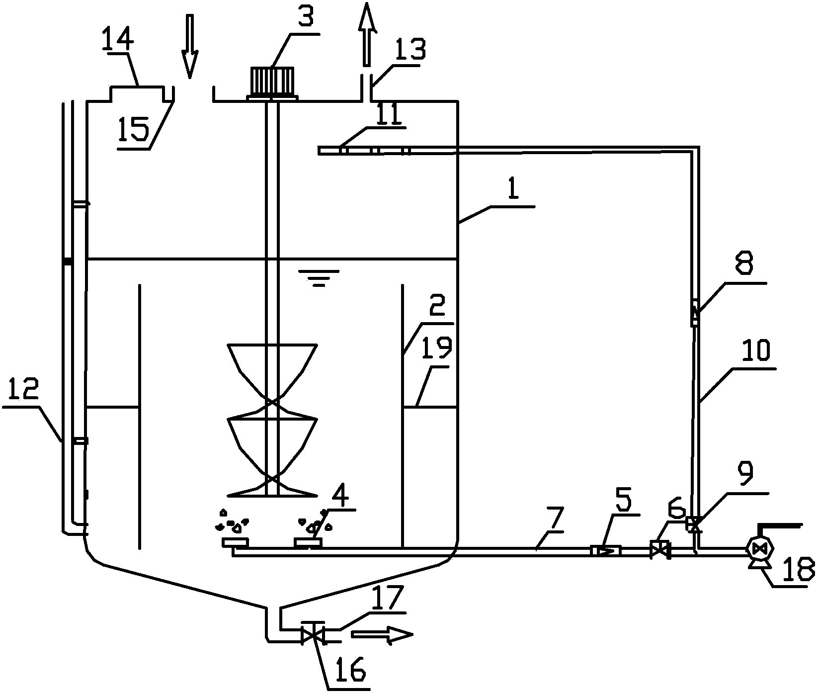 Internal circulation self-heating type high-temperature microaerobic sludge digestion device