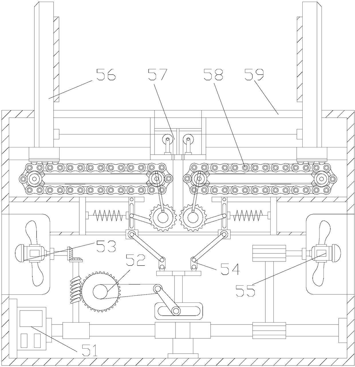 Wood cutting machine with fixing device and dust removal function