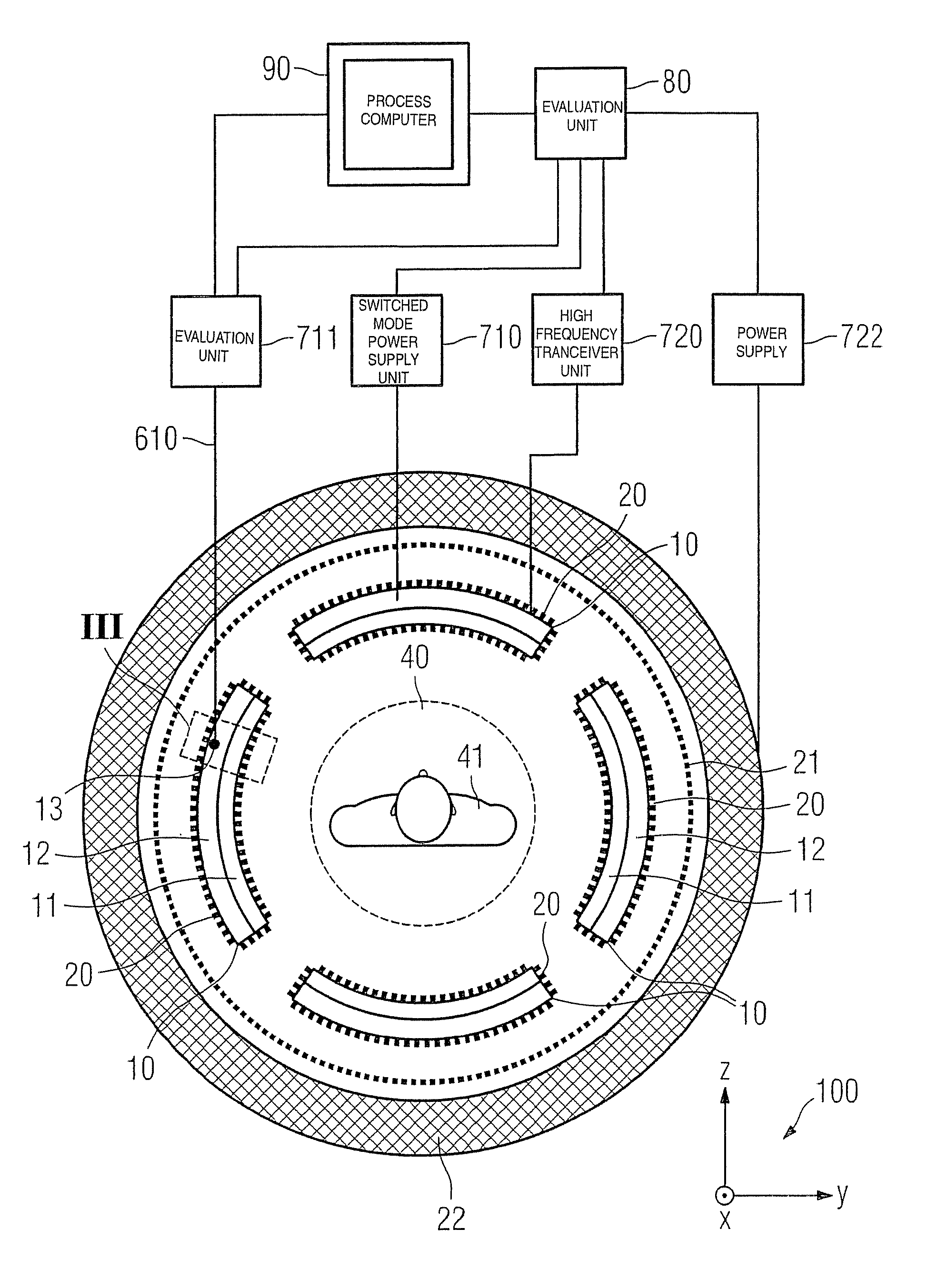 Combined positron emission tomography and magnetic resonance tomography unit