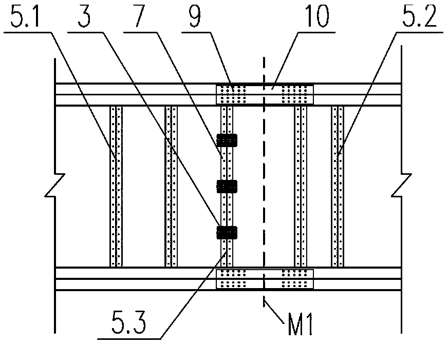 Support-free construction process for steel-concrete composite beam