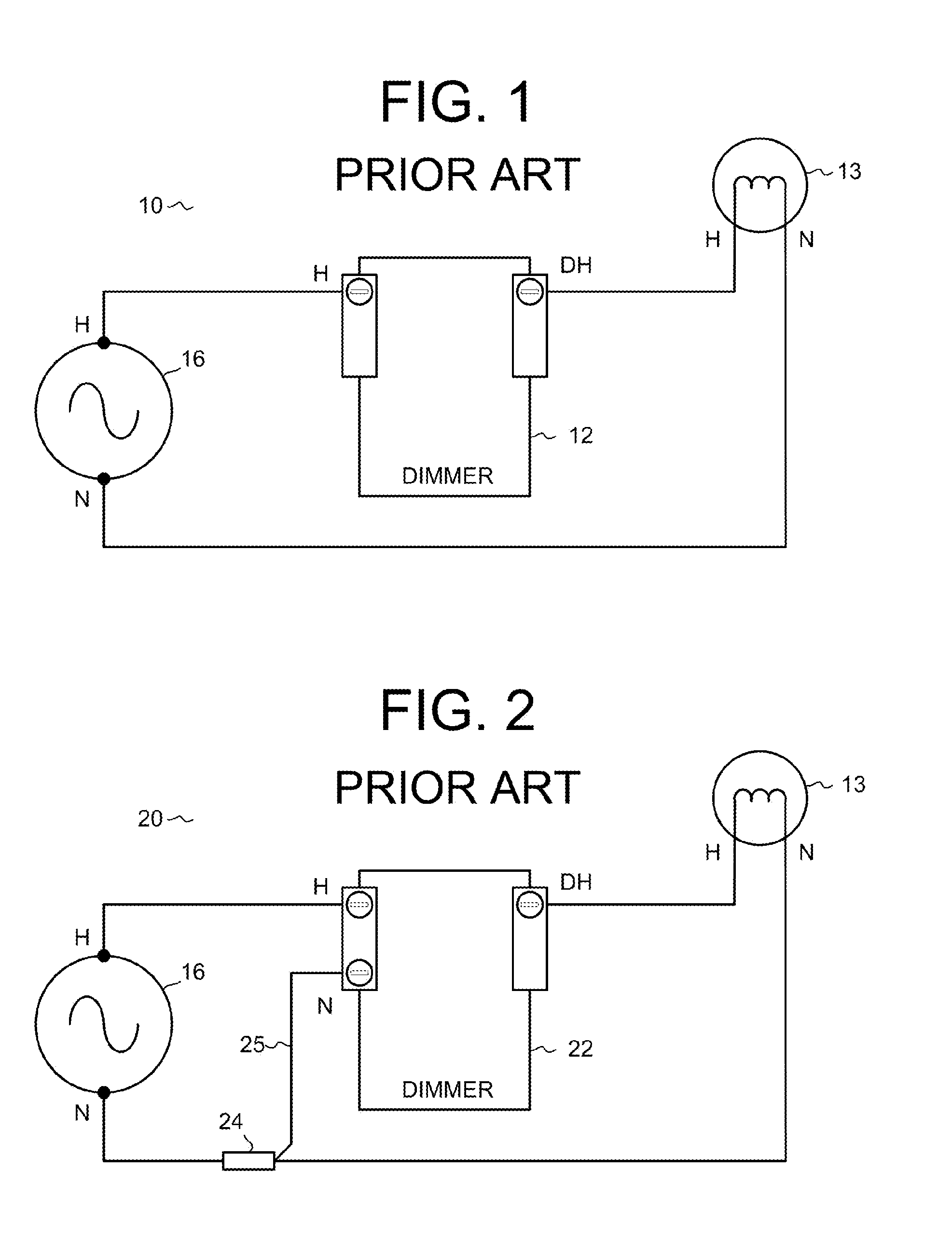 Lighting dimmer adaptable to four wiring configurations