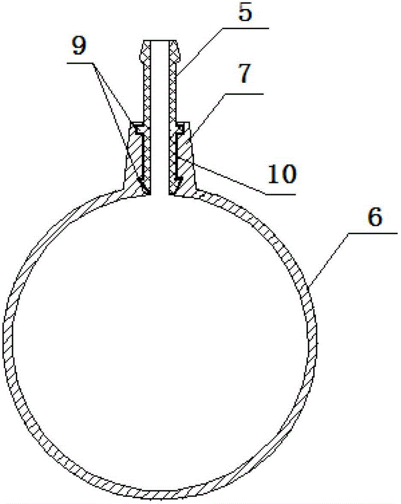 Connecting structure and connecting method for tapered interface and plastic connector of air inlet pipe of air filter