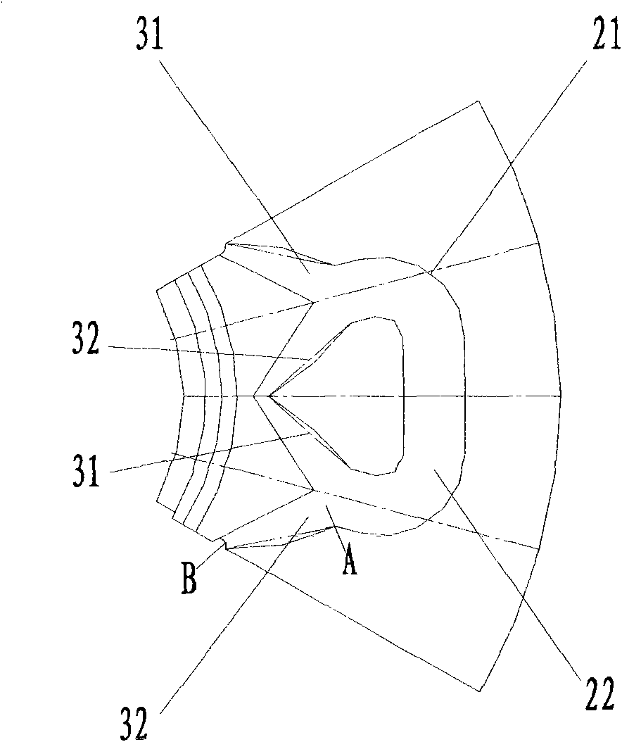 Flow divider for nose