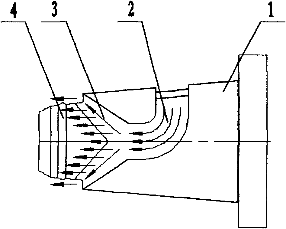 Flow divider for nose